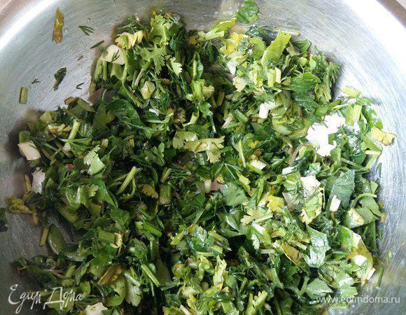 Начинку делим равномерно на 6 частей.