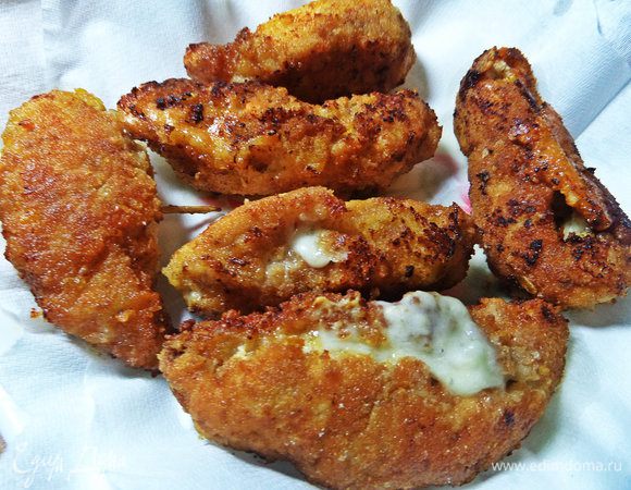 Перенести из масла на салфетку. Удалить зубочистки.