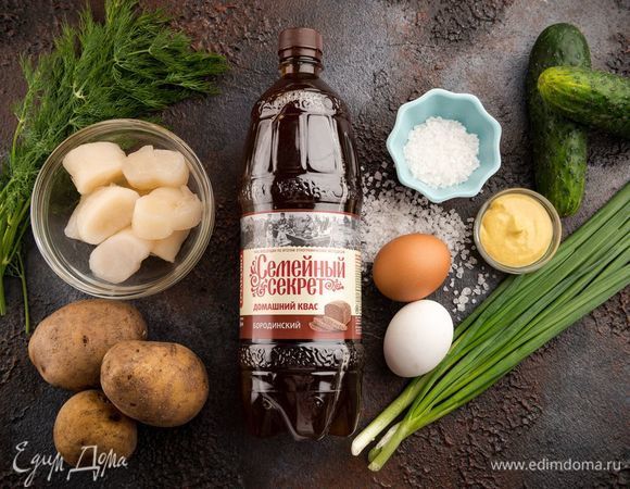 Для приготовления окрошки нам понадобятся следующие ингредиенты.