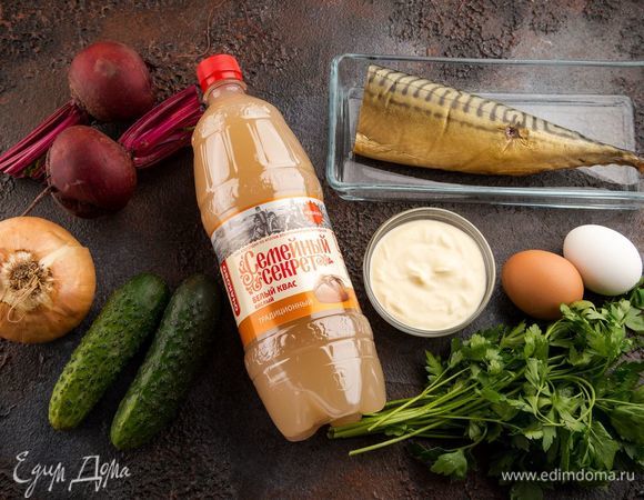 Для приготовления окрошки нам понадобятся следующие ингредиенты.