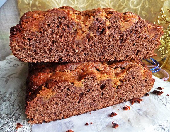 Мой выпекался полчаса при 160°С, но можно вынуть раньше, кто любит мокрый центр.