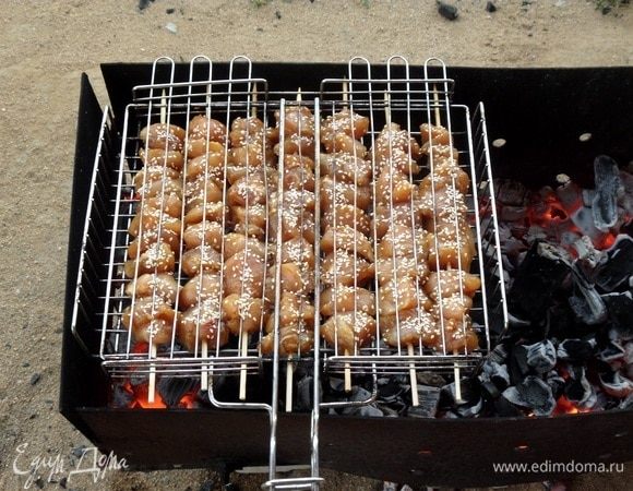 Обжариваем на мангале.