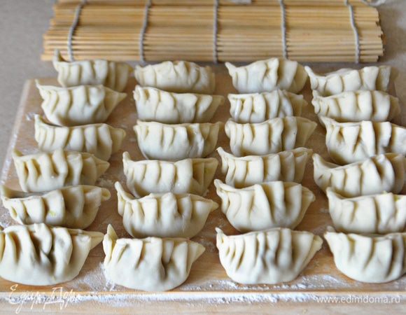 Вот такие красавцы гедза у нас получились!