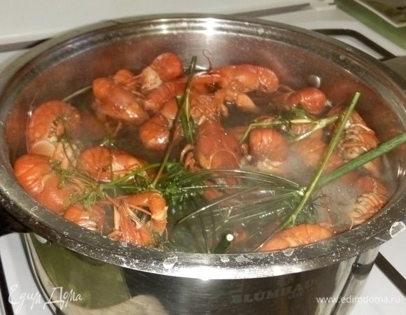 Сварить раки. Подробнее смотрите здесь: https://www.edimdoma.ru/retsepty/81057-raki-varenye-4h4