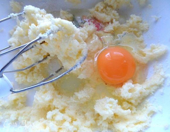 Взбить миксером и по одному вбивать яйца.