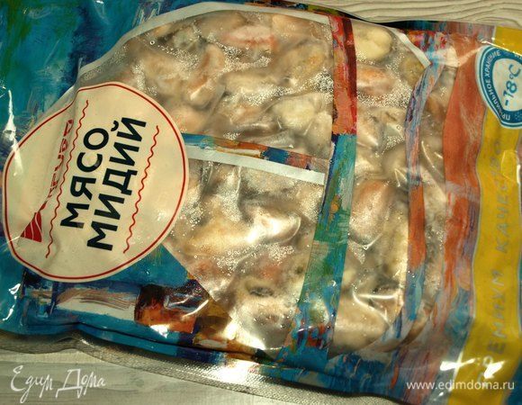 Мясо мидий ТМ «Магуро» разморозить.