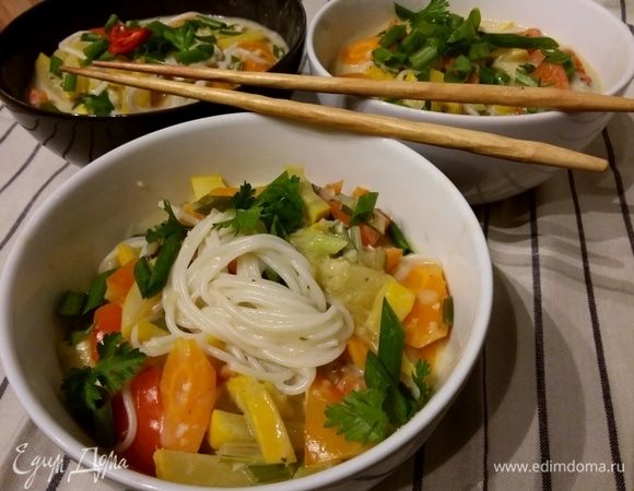 Подавать, посыпав зеленым луком и кинзой. 