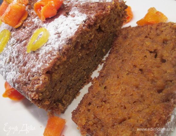 Можно сверху посыпать сахарной пудрой и также украсить лимонными и морковными цукатами. Приятного чаепития!
