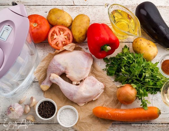 Для приготовления овощного соте с курицей нам понадобятся следующие ингредиенты.