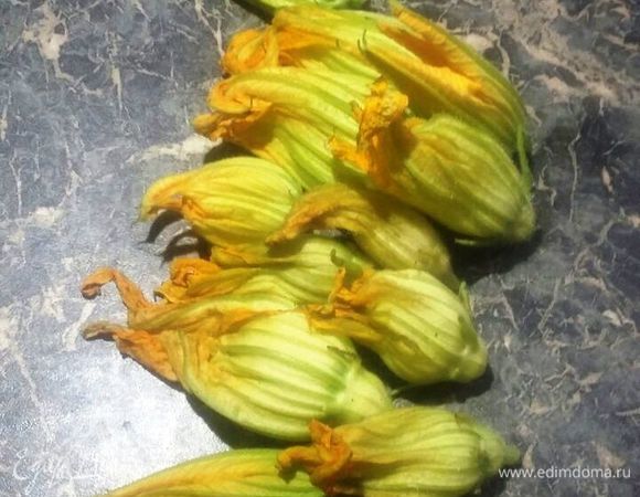 Цветы кабачка вымыть и обсушить.