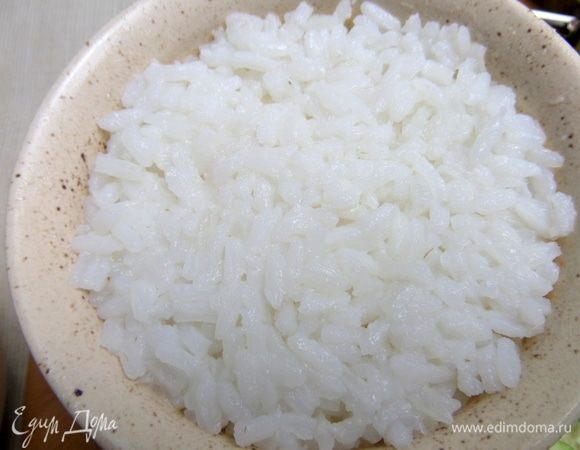Затем рисовый слой до краев.