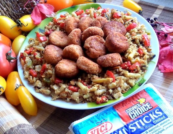 В центр поместить крокеты.