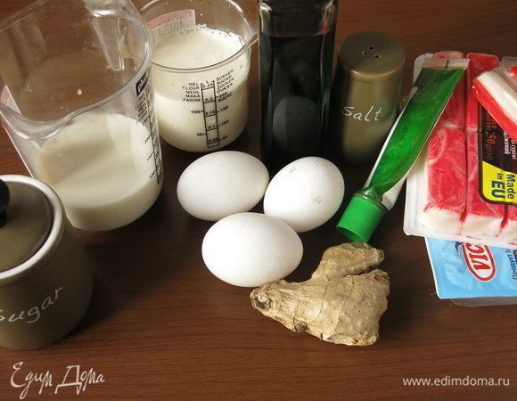 Подготовим продукты. На фото пару лишних продуктов — соль и васаби, рецепт модернизировался по ходу приготовления, васаби заменила мисо-пастой, добавлять соль не понадобилось.