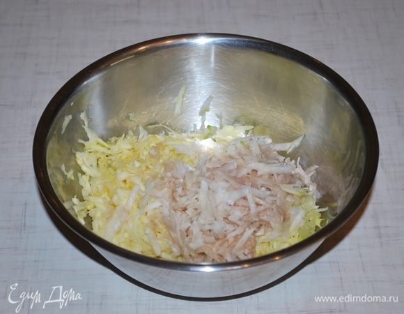 Соединяем кабачок и топинамбур.