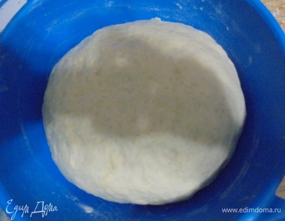 Тесто оставить в теплом месте до увеличения в объеме в два раза.