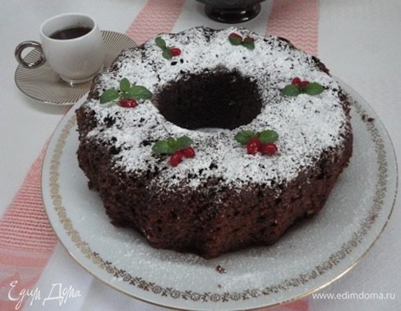 Готовый кекс посыпать сахарной пудрой.