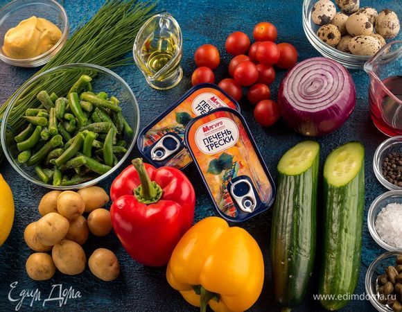 Для приготовления изысканного салата нам понадобятся следующие ингредиенты.