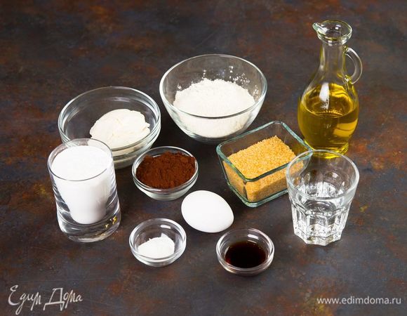 Для приготовления шоколадных кексов нам понадобятся следующие ингредиенты.