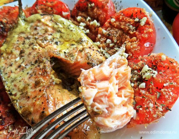 Пробуем нежную сливочную рыбку.