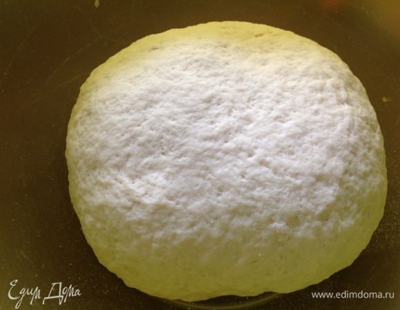 Затягиваем миску пленкой и ставим в теплое место на 1-1,5 часа до увеличения теста в 2-2,5 раза, я нагреваю духовку до теплого состояния и ставлю тесто туда, не в горячую конечно!