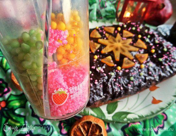 Для украшения я использовала сахарные гранулы с разным вкусом.