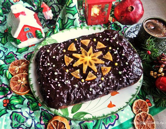 Подаем на Новогодний стол. Можно поделить на квадратики или треугольники.