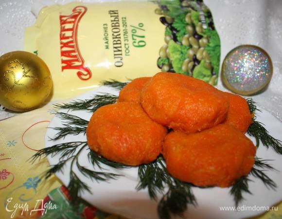 Перед подачей отправляем «мандаринки» в разогретую духовку или в микроволновую печь, чтобы сыр расплавился. 
Приятного аппетита! 