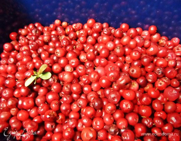 Бруснику берем сейчас замороженную, осенью мы готовили из свежей.