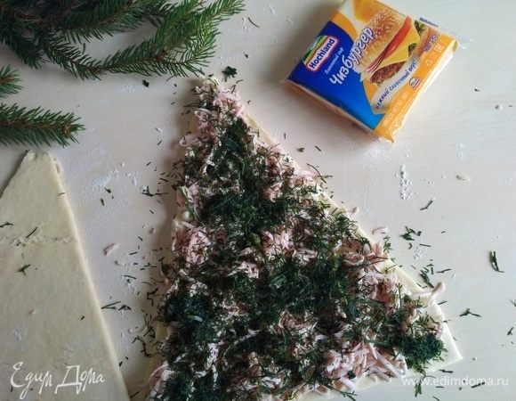 Берем плавленый сыр Hochland, у него очень нежный вкус.