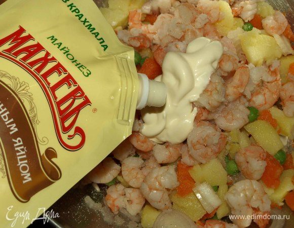 Добавляем майонез ТМ «МахеевЪ» с перепелиными яйцами.