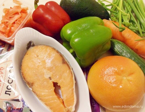 Основные ингредиенты для новогоднего салата «Ю-Шен».