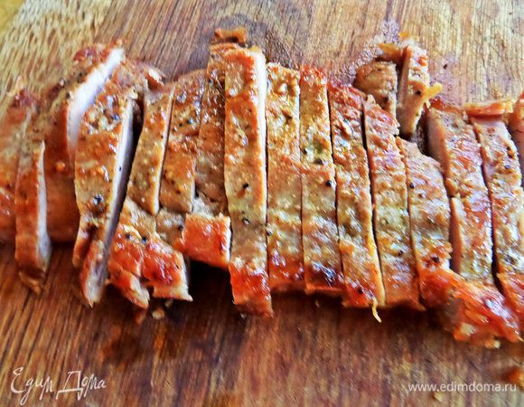 Нарезать полосками, когда остынет.