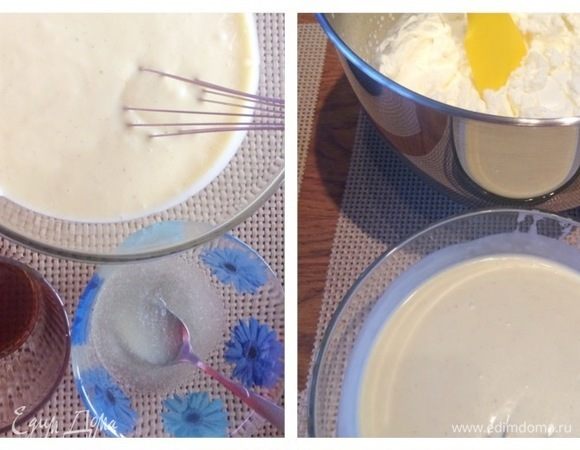 Холодные сливки взбить и частями добавить к полученному крему.
Сироп для пропитки коржей:
Я использовала стекший сок от размороженной вишни, добавила немного сахара и вишневой настойки. Вскипятить сироп и остудить.