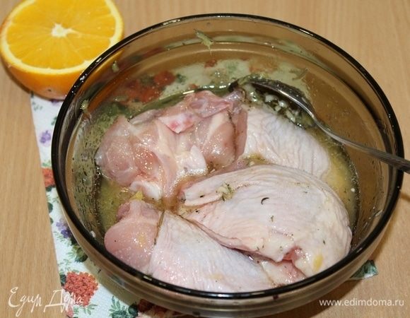 Оставить мариноваться на один час.