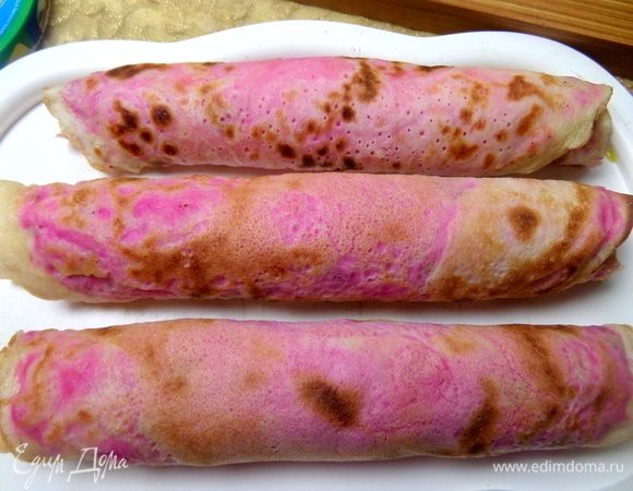 Вот такие розовые блинки я достала часа через три))