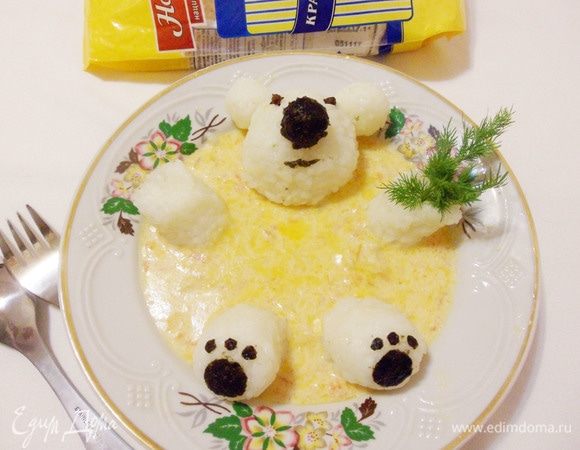 Затем — рисового мишку.