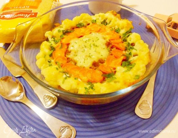 Посыпать зеленью по вкусу. Пшенная запеканка «Солнышко» готова. Приятного аппетита! Угощайтесь!