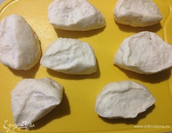 Вторую половину теста я разделили на 7 частей.