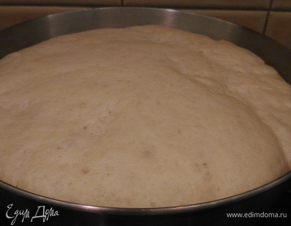 Тесто подошло, обминаем его, чтобы насытить кислородом, и оставляем под полотенцем еще на 30–40 минут. Второй раз тесто поднимается гораздо быстрее и становится воздушным. 
Вам обязательно понравится работать с ним. Подходит для пиццы, пирожков, булочек.