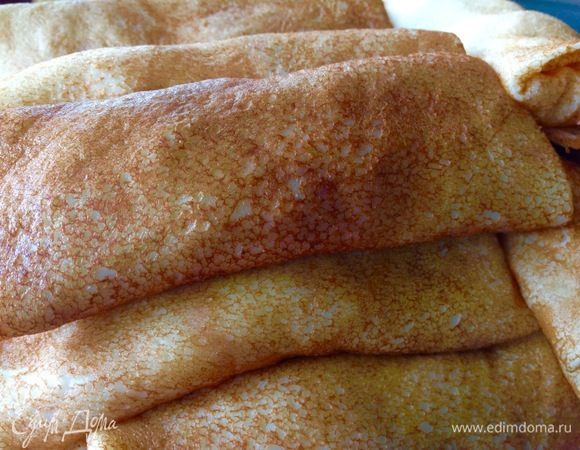 Блины получаются с микроскопическим узором. 