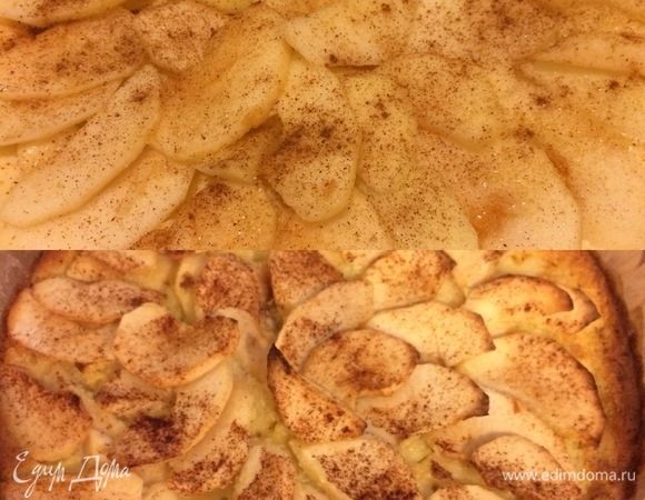 Посыпать сахаром, корицей и выпекать 40 минут до «сухой спички».