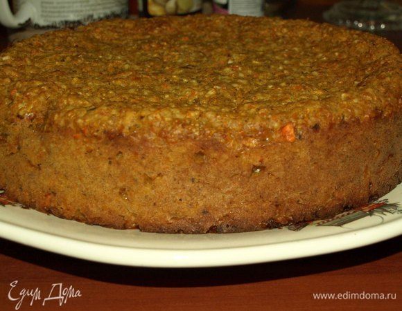 Пирог хорошо подавать с кленовым сиропом, шоколадным муссом. Или 250 г маскарпоне взбить с 3 ст. ложками йогурта, 1 ст. ложкой фруктозы или сахарной пудры (2 ст. ложки), ваниль по вкусу.