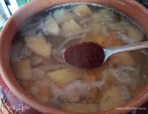 Приправу сумах — 2 ч. л. Размешать и поставить обратно в духовку еще на 30 минут. 