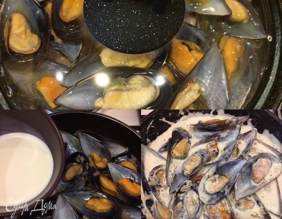 В конце добавить сливки, соль, перец, перемешать и снять с огня.