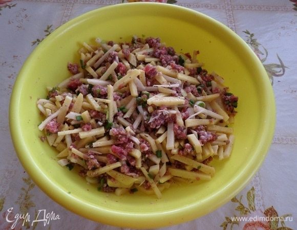 Хорошо перемешиваем массу.