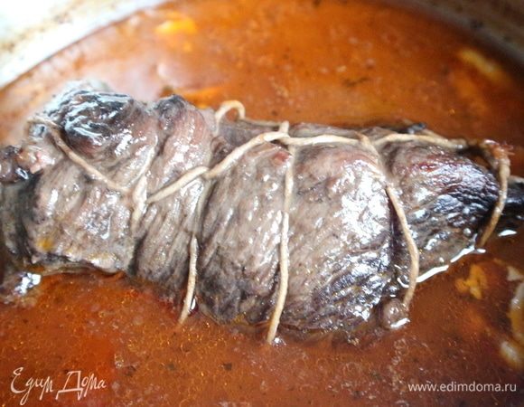 Так выглядит мясо после нахождения в духовке. 