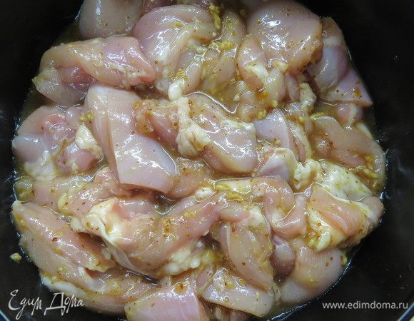 Замариновать филе на несколько часов, а лучше на ночь.