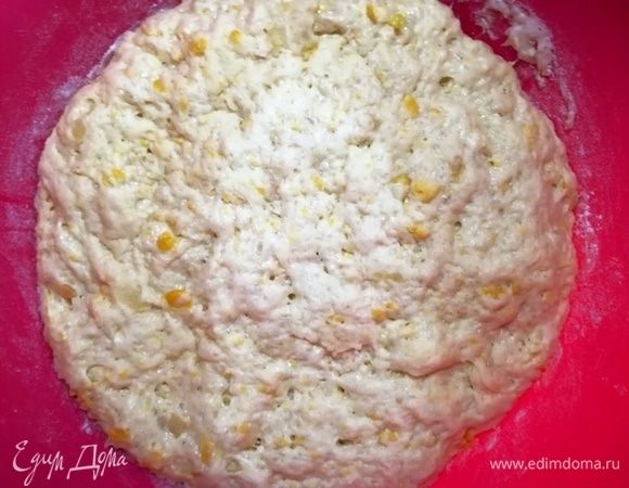 Через час тесто увеличилось вдвое.