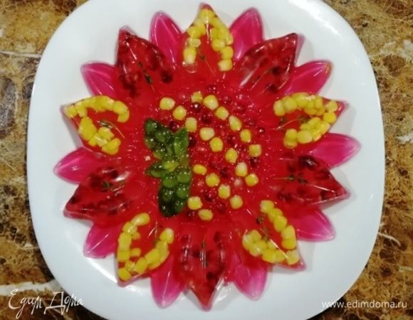 Для подачи нашего мексиканского деревенского блюда готовим желе (у вас может быть своя подача). 