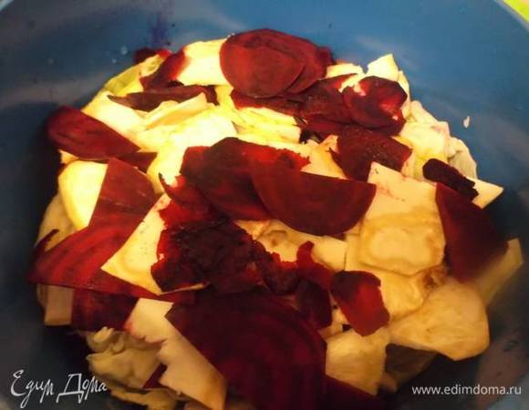 Верхний слой должен быть свеклы.